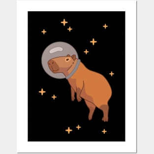 Capybara astronaut Posters and Art